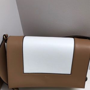 Pristine Celine Frame bag bag only tan white